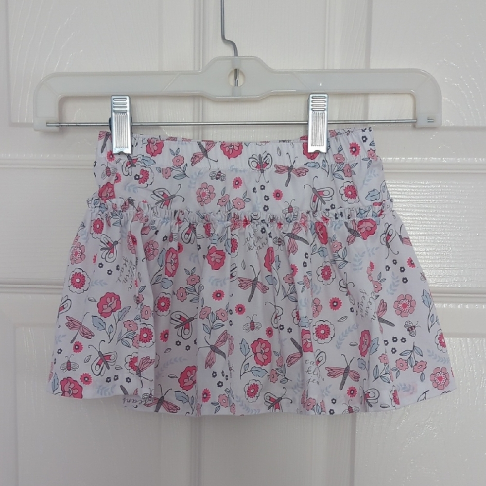 Calvin Klein Jeans Pink and White Floral Skirt with Shorts Size 3T